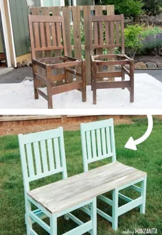 صندلی های چرخ دار تبدیل به یک نیمکت رنگارنگ برای حیاط خانه شما می شوند
