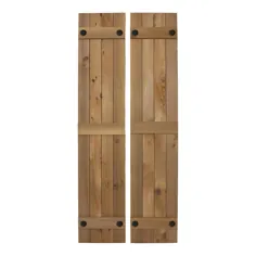 Design Craft Millworks 2-Pack 12-in W x 62-in H Board and Wood Batten Wood Western Cedar خارجی پرده در قهوه ای |  600140