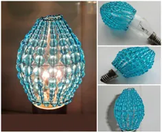 لامپ شمع لامپ مهره ای شیشه ای لوستر کریستال |  اتسی