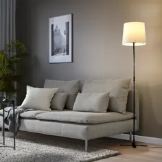 BARLAST چراغ طبقه با لامپ LED ، سیاه و سفید ، 59 "- IKEA