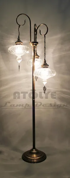چراغ کف مراکش لامپ شیشه ای دمیده پیرکس ترکی 3 کره |  اتسی