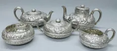 نوزدهم C. ست چای نقره ای انگلیسی توسط Gorham 65.14 ozt - اوت 04 ، 2013 |  World of Antiques، Inc. در کالیفرنیا
