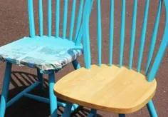 مبلمان قبل: صندلی های چوبی رنگ آمیزی اسپری
