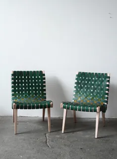 صندلی های چرمی بافته شده با لبه West Coast - Remodelista
