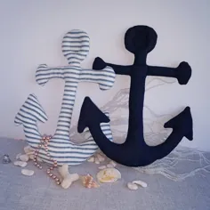 مهد کودک Plush Anchor Nautical Baby Shower Nautical Navy |  اتسی