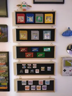 بالاخره همه را گرفتم!  همه بازی های اصلی پوکمون ، آویزان به دیوار کوچک من!