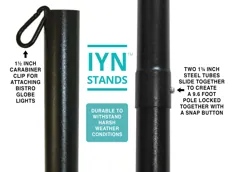 Pole Stand-Hang چراغ های رشته ای یا نمایش حریم خصوصی BLACK