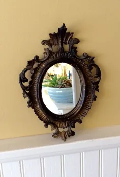 آینه بیضی کوچک آراسته فلورانس آینه ساخته شده در |  اتسی