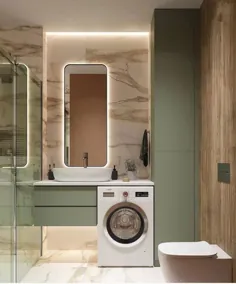 30 ایده طراحی حمام هوشمند با ماشین لباسشویی