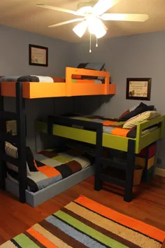 تختخواب سه تخته و طبقه های چوب سخت