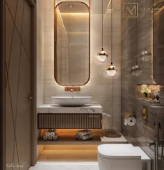 طراحی ساده حمام مهمان در شهر کویت