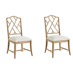 ست مبلمان جهانی از 2 صندلی جامد Chippendale چوبی در ماسه قهوهای مایل به زرد