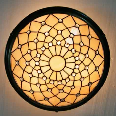 لامپ چراغ سقفی Semi Flush Mount Handcraft Tiffany 3-Light
