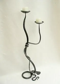 نگهدارنده شمع Double Twist - نگهدارنده شمع ، ساعت و ظروف - گالری - آهنگساز Roy Abbott Artist Blacksmith - Shropshire، UK