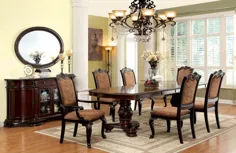 مبلمان آمریکا |  ست اتاق ناهار خوری رسمی CM3319T Bellagio با صندلی های روتختی پارچه ای |  مبلمان طراح دالاس