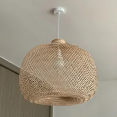 چراغ آویز بامبو آویز گرد گرد بامبو |  اتسی
