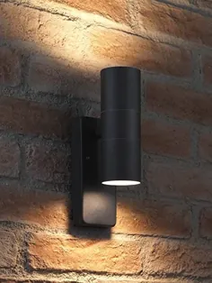 Auraglow Dusk Till Dawn Sensor Black Up & Down دیوار بیرونی چراغ امنیتی - سفید گرم