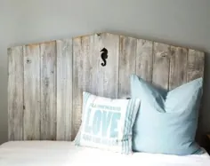 Full Tricia Reclaimed wood beach Cottage chicage Headboard |  اتسی