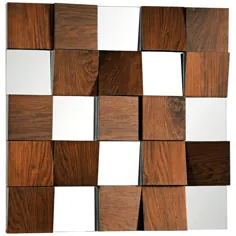 Westside Walnut Veneer 36 "Modern Square Wall Mirror - # 2M127 | Lamps Plus