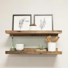 Del Hutson Designs Rustic Luxe 36 in W W 10 in. D Floating Dark Walnut Decorative Shelves (set of 2) -DHD1087dw - The Home Depot