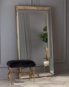 آینه کف مهره ای طلایی
