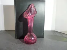 Vintage Jack In The Pulpit CALLA LILY Shaped VASE Pink Glass |  اتسی