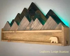 Drei Tier rustikale Holz Berglicht mit Namen |  اتسی
