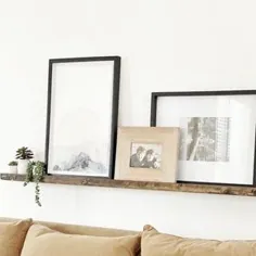 قفسه دیواری گالری تصاویر لج قفسه شناور چوبی |  اتسی