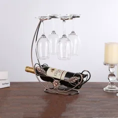پایه نگهدارنده بطری ایستاده شیشه ای Wine Rack طلا با کیفیت بالا |  اتسی