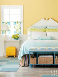 ایده های تزیین برای اتاق خواب های زرد