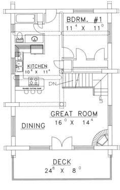طرح خانه 039-00054 - طرح ورود به سیستم: 1895 پا مربع ، 2 اتاق خواب ، 1.5 حمام