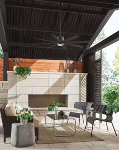 طراحی مدرن زندگی در فضای باز با پنکه سقفی LED Vantage