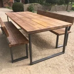 میز ناهار خوری به سبک صنعتی (با فولاد تکه)