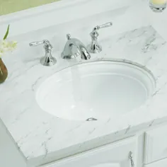 سینک ظرفشویی حمام بیضی شکل سرامیکی دوانشیر با سرریز