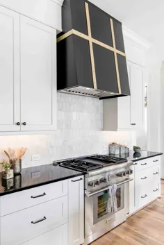 سفید و طلایی طرح آشپزخانه مدرن