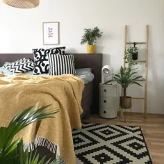 Schlafzimmer Deko in der Trendfarbe Senf Gelb - سوفیاگالریا