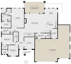 Plan House 2802-00049 - Plan Ranch: 2،050 فوت مربع ، 3 اتاق خواب ، 2.5 حمام