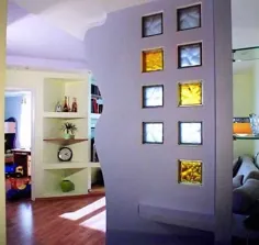 ایده های طراحی دیوار بلوک شیشه ای اضافه کردن لهجه های منحصر به فرد به خانه های محیط زیست