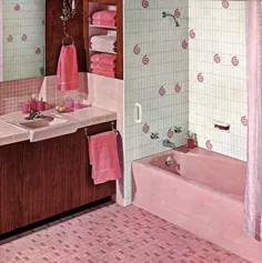 28 حمام صورتی پرنعمت: برخی از دکوراسیون منازل قرن نوزدهمی حباب گل در دهه 1950 و 1960 را مشاهده کنید