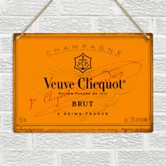 Veuve Clicquot Brut Champagne Metal Wall Sign Plaque Retro Bar Pub آشپزخانه خانگی
