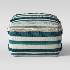 Lory Pouf Textured Teal / Green - Opalhouse