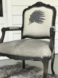 صندلی لهجه پوست گاوی غربی فروخته شده |  اتسی