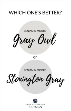 Benjamin Moore Grey Owl vs Stonington Grey - مقایسه Undertones و موارد دیگر - Kylie M Interiors