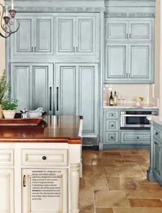آشپزخانه کشور فرانسه در طرح رنگ آبی