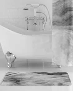 حصیر حمام مرمر خاکستری تزیین حمام خاکستری حمام مرمر |  اتسی