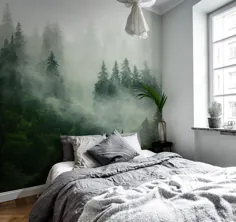 جنگل مه آلود - نقاشی دیواری دیواری مرسوم ، مد روز