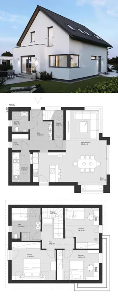 Modernes Einfamilienhaus ELK Haus 135 - ELK Fertighaus |  HausbauDirekt.de