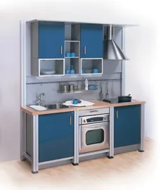 گالری آشپزخانه :: آشپزخانه های آلومینیوم و فولاد ضد زنگ :: استودیو٪ 20 در٪ 20 آبی