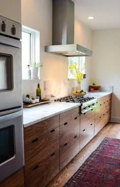 الهام از نوسازی: 12 آشپزخانه زیبای مرمر سفید و چوبی