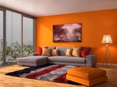 40 ایده اتاق نشیمن نارنجی (عکس)